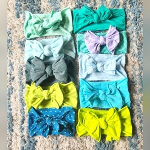 Baby Bling Headbands Green Colors || Set of 10 EUC